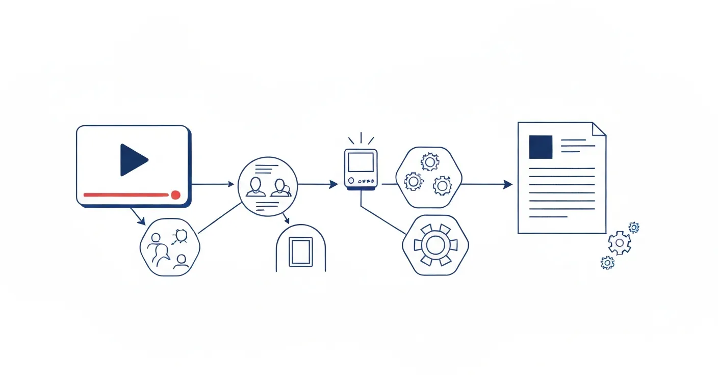 YouTube動画をローカルで分析:クラウドAPIなしで文字起こしと要約 — 概要図