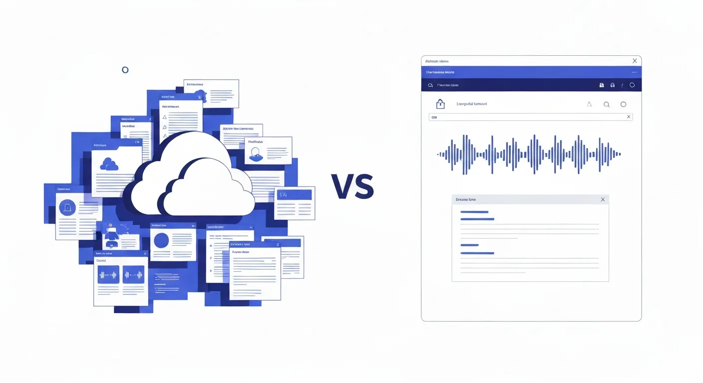 Thay Thế Descript Hoạt Động Offline: Phiên Âm & Chỉnh Sửa Trực Tiếp Trên Máy — minh họa tổng quan