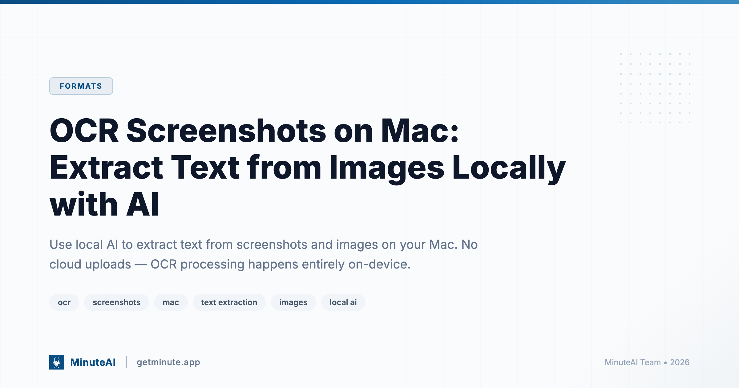 OCR Screenshots on Mac: Extract Text from Images Locally with AI