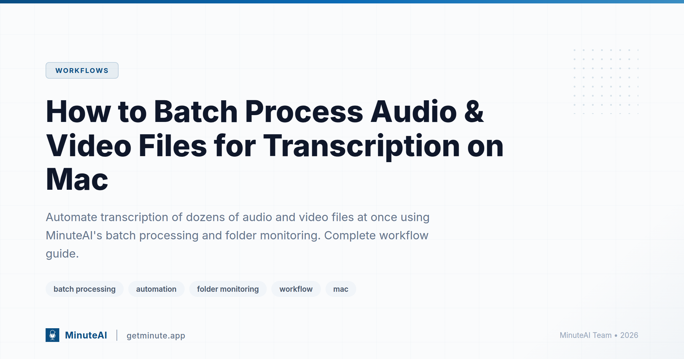How to Batch Process Audio & Video Files for Transcription on Mac